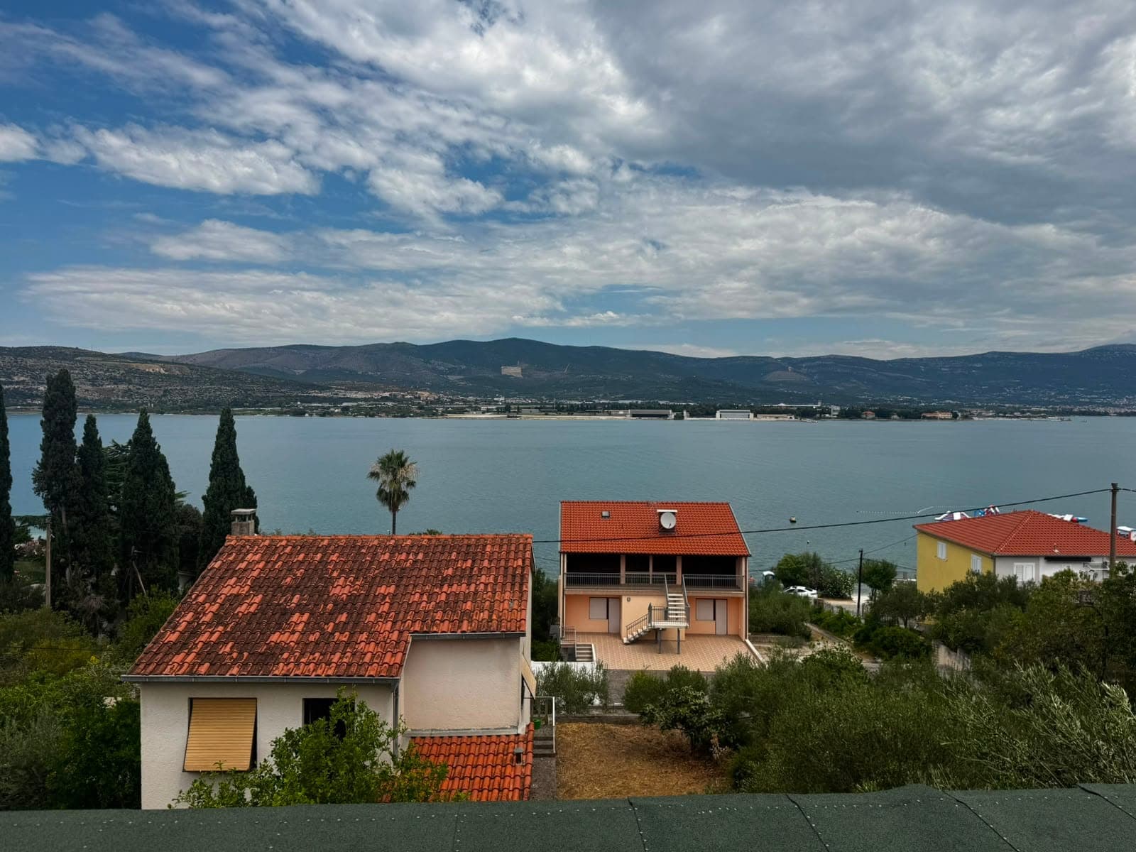 View across the bay towards Trogir and the mountains